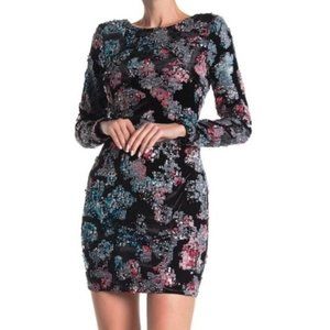 Dress the Population Multi Sequin Black Velvet